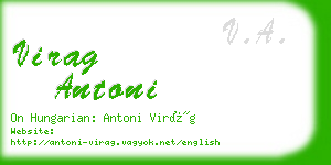 virag antoni business card